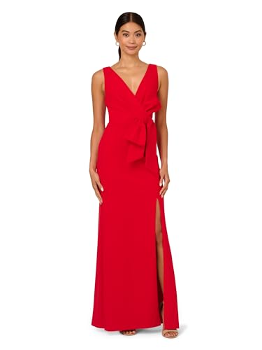 Adrianna Papell Women's Bow Front Crepe Gown