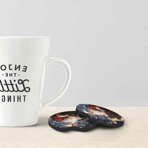 Juego 2 Posavasos para Auto con Diseño de Santa Claus y Ciervo miniatura 4