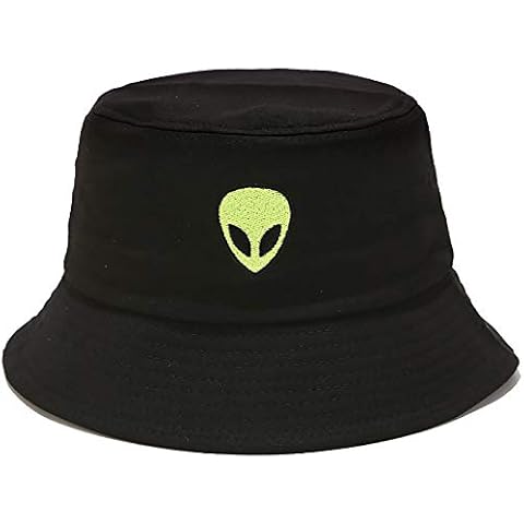 Malaxlx Extraterrestre Bordado Negro Gorro de Pescador Cover
