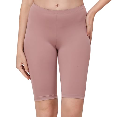 Image of SOIE Women's Mid Rise Soft Polyamide Spandex Knee Length Cycling Shorts