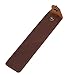 Bloepum 4X Leather Pen Pouch Holder Single Pencil Bag Pen Case with Snap Button for Rollerball Fountain Ballpoint Pen-Brown