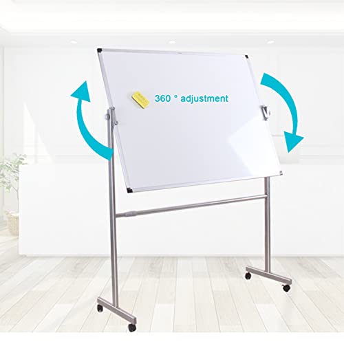 Support tableau blanc à roulettes verrouillables portable 60-90 cm - 4