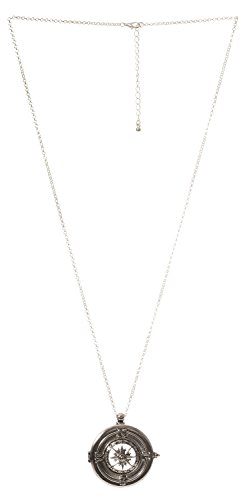 Artisan Owl Compass 4x Magnifying Glass Sliding Top Pendant Necklace, 30"3