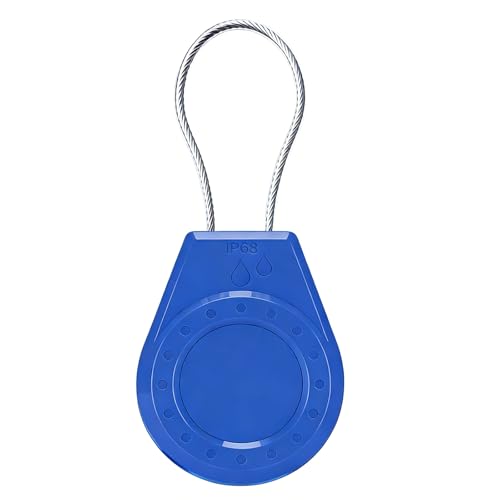 Image of Air Tagholder Keychain Case with Steel Wire Cable & Hex Lock, Waterproof Anti-Lost Shockproof Cover Compatible with Apple Air Tag for Luggage, Backpack, Keys (Dark Blue)