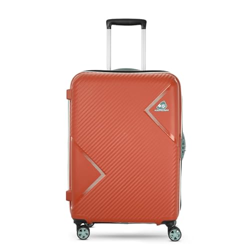 Image of American Tourister Kamiliant Cabin Luggage Polyproplyene Dual 4 Spinner Wheels Trolley Bag /Luggage,with 3 Years International Warranty 55 cm (Rust)