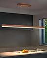 59" Wood Linear Pendant Light, Dimmable Kitchen Island Lighting with Remote, 30W LED Island Lights for Kitchen, Adjustable Linear Chandelier for Dinning Room Light Fixture, Bar, Pool Table - Walnut