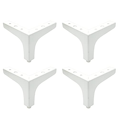 Geesatis Patas de sofá blancas de 4 pulgadas, Elevadores de Muebles, Patas de Armario, Aparador, Decoración de Pies, para Decoración del Hogar, Patas de Reemplazo, con Tornillos de Montaje