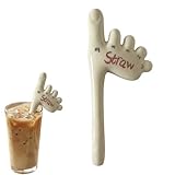 Trinkhalm in Zehenform, handgefertigt, Keramik, lustiges Fuß-Design, mit künstlerischem, humorvollem Stil und Keramikkonstruktion, Camping, Picknick, Party, Bar, Tee, Bier, 17 cm