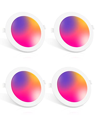 Smart LED Einbaustrahler, 6 Zoll 12W WiFi Einbauleuchten Deckenspot, Downlight Dimmbar RGBW 2700K-6500K, Kompatibel mit Alexa Google Home [Energieklasse A+] Cover