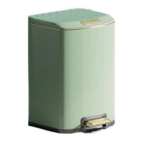 Caneca de basura cuadrada con tapa color verde claro 7L miniatura 1