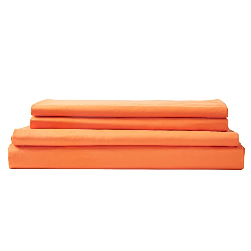 Best Season Cotton Sheet Set, 4-Piece, Deep Pocket, Orange