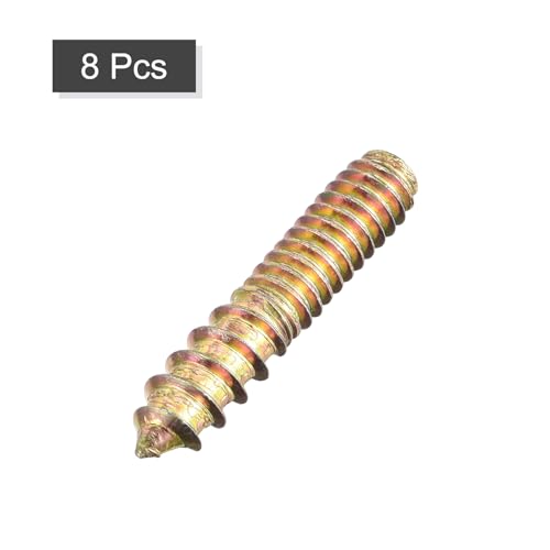 Image of uxcell 1 /4-20x1-1 /4 Hanger Bolts, 8pcs Double Ended Screws Wood Dowel Screws for Furniture