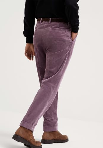 Mens Thick Corduroy Dress Pants Regular Skinny Fit Stretch Comfort Flat Front Trousers for Wedding Party4