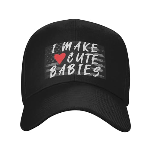 I Make Cute Babies Fashionable Casquette Hat Breathable Adjustable Strap for Comfort Style Black2