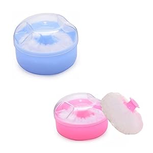 2 unidades de esponja para polvos de maquillaje de bebé después del baño, con borla de polvo para el hogar, viajes…