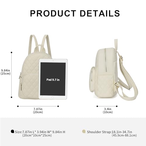 Image of KL928 Quilted Mini Backpack for Women, PU Leather Backpack Purse Designer Satchel Bag, Small Casual Daypack for Ladies | Stylish Quilted Design, water-resistant premium PU leather, matches all daily outfits, lightweight for everyday carry