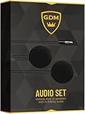 GDM 40mm Speaker Audio Set HiFi Headphones - 3.5mm Earbud Jack - Compatible with Most Helmet Comm Systems - Fits Most Ski, Snowboard & Motorcycle Helmets