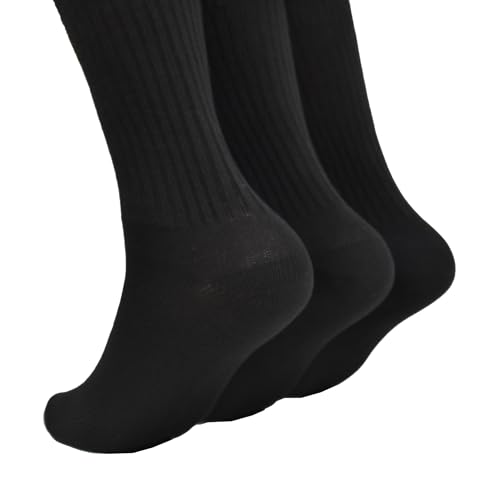 Clarks Men's Casual Solid Crew Socks with Ribbed Welt 3 Pair, Black, Men's 7-12 Shoe2