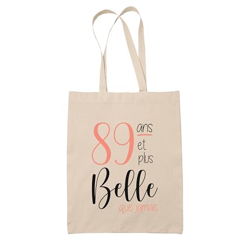 Sac Cabas Jute 89 ans et plus belle que jamais : célébrer l'amour de la famille avec humour