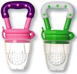 naughty baby Silicone Food/Fruit Nibbler, Baby Food and Fruit Feeder Combo Pack Pink & Green, BPA Free,-picture-20
