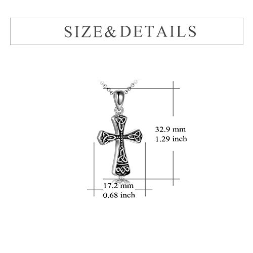 Celtic Cross Necklace Sterling Silver Vintage Religious Christian Jewelry for Women Girls2