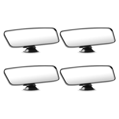 FELTECHELECTR Espejo Retrovisor para Bebés Ventosa 4 Unidades Espejo de Observación Rectangular Ajustable de Cristal Transparente para Asiento Trasero del Coche Infantil y Vigilancia Viaje