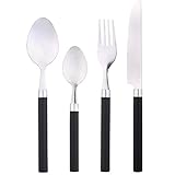 Renberg Happie Besteck-Set, Silber/Schwarz, 24-teilig