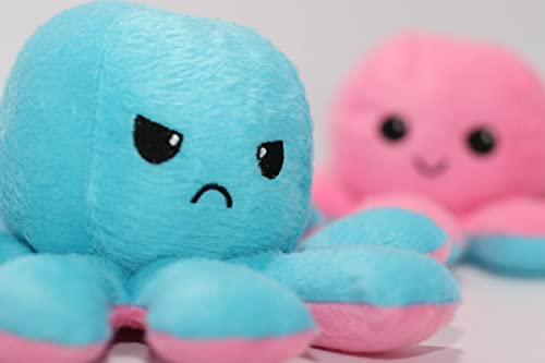 Polvo Pelucia do Humor Bipolar Bravo e Feliz Bicolor Brinquedo Reversível