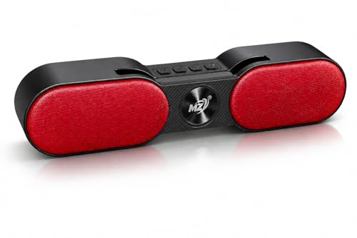 Image of Prime Beat 80W Bluetooth Speaker with Mobile Stand, TWS Pairing, Bluetooth 5.3, 1500mAh Battery, Loud Bass & Clear Sound, USB /TF /FM Support - Wireless Speaker for TV, Laptop, Tablet & Mobile (RED)