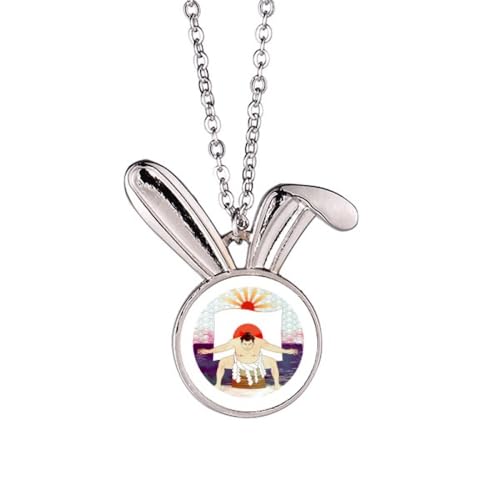 Collier lapin japonais Ukiyo-e Sumo idéal pour parfaire un style branché en soirée