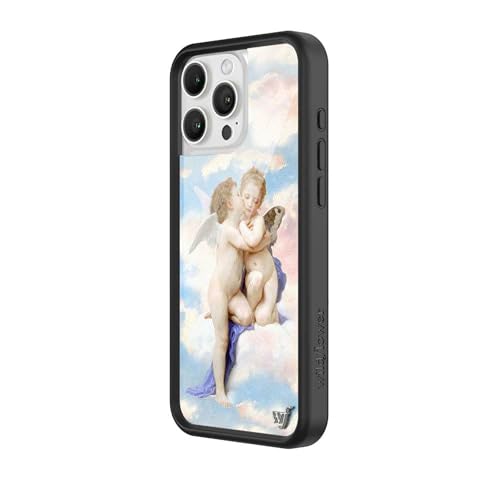 Image of Wildflower Cases - Compatible with iPhone 16 Pro Max | Protective Black Bumper, 6.5ft Drop Test Certified, Women Owned Small Business | Blue Coquette Vintage Trendy Aesthetic | Angels