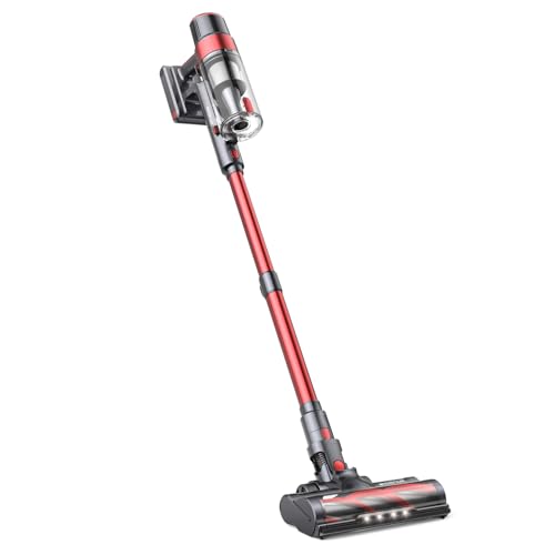 Cordless Vacuum Cleaner, 550W 45Kpa Stick Vacuum with Touch Screen, 60 Mins Runtime Rechargeable Vacuum, Lightweight Powerful Vacuum Cleaner for Home with 1.5L Cup for Pet Hair Carpet Hardwood Floor