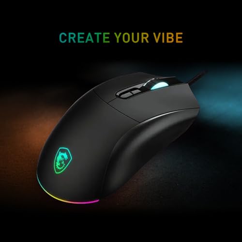 Image of msi Forge GM320 Gaming Mouse, 12800 DPI, 20M+ Clicks Micro Switch, Optical Sensor, Ergonomic Ambitextrous Hand Design, RGB Light