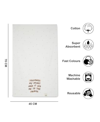 Image of Cloth for Cooking | Cotton Hand Towel for Drying Dishes | 70x45 cm Tea Towels | Highly Absorbent for Cleaning & Quick Drying of Plates| Kitchen Towel (Set of 2 Pieces), KTKT019