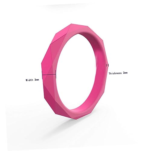 Anillos de silicona unisex tipo geométrico juego x10 miniatura 6