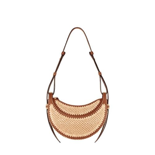 Bolso Tote tejido en paja para mujer miniatura 1
