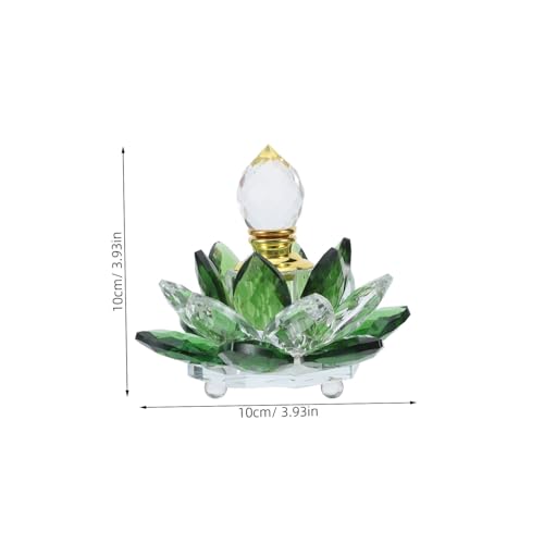 Flacon de parfum en verre cristal vert d'exception forme lotus épurée