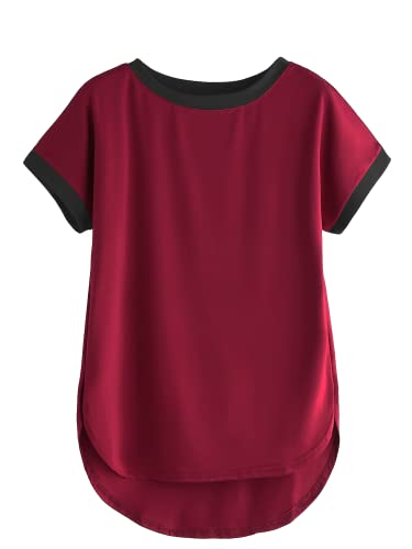 Image of Fabricorn Women's Short Sleeve Up and Down T-Shirt with Black Colour Rib