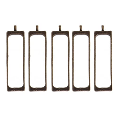 Bronze Silver Geométrique Anneau creux Bac Fleurs pressées PENDANT MÉTAL DIY Cadre UV Resin UV Bijoux Faire creux Cadre