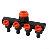 1 bis 4 Wege Autowaschwasserspender Ventil Umsteller, Quick Connect Inline-Bewässerungsschlauchverbinder mit Durchflusskontrolle zum Waschen von Autos und Bewässerung von Pflanzen (A)