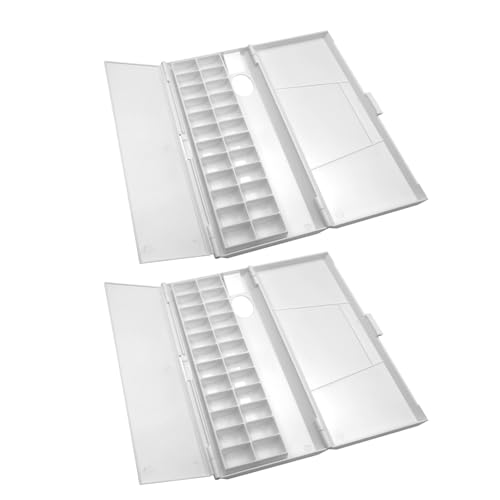 Paleta de acuarela portátil organizador de colores 24 compartimentos de plástico para pintar