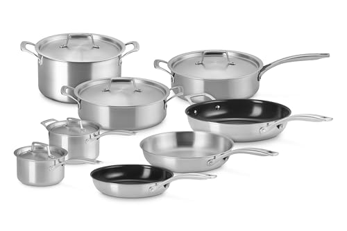 Image of Le Creuset Essential Stainless Steel 13 Piece Cookware Set