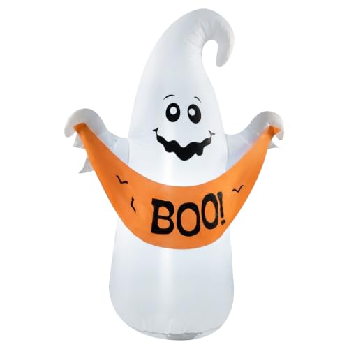 4FT Halloween Inflatable Ghost with Boo Banner,Bulit-in LEDs - image 9