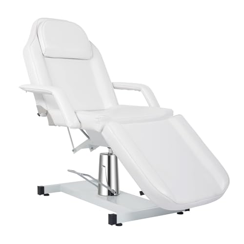 Bonnlo Hydraulische Massageliege Klappbar, Kosmetikliege Klappbar, Mobile Massageliege, Massagetisch mit 3 Abschnitten verstellbare Rückenlehne & Fußstütze, 360°-Drehung für Tätowierung, Massage & Spa