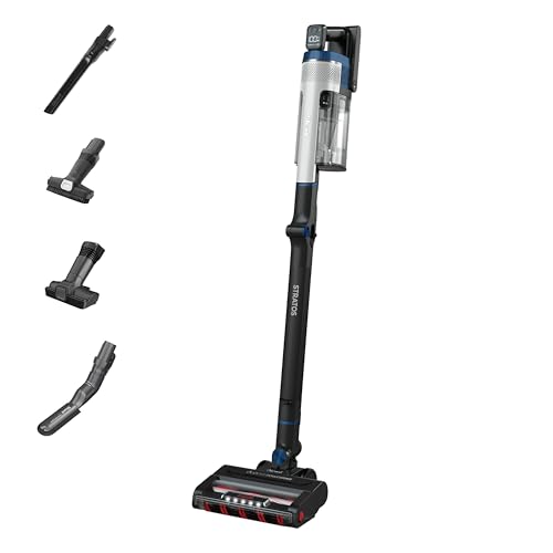 Shark Stratos Cordless Pet Pro Stick Vacuum Cleaner with Anti Hair Wrap Plus, Clean Sense IQ, DuoClean, 60min Run-Time, Removable Battery, 4 Attachments, Anti-Allergen, White/Navy IZ402UKTSB