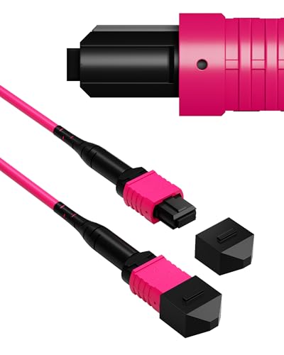 Image of MPO Fiber Cable OM4 1M, 10 /40 /100GB 8 Cores Type B Female Multimode LSZH, MPO /MTP Compatible with OM3 for Transition Boxes- 1M(3FT)