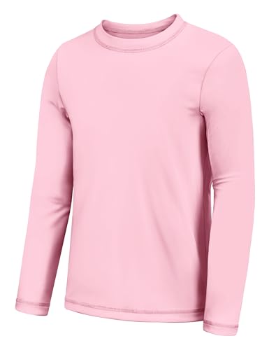Girls Swim Shirt Long Sleeve Rash Guard Girls UV Protection Quick Dry Fit Surfing Fishing Swimming Shirts Activewear for Kids Pink 4T