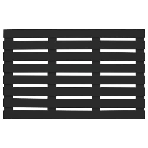 Unibos | Premium Rectangular Wooden Bath Mat | Non Slip – Non Slip Bath/Shower Mat – Easy Clean Non Slip Shower Mats– Comfortable for Feet – Draining Holes – Modern Design (BLACK)