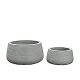 Handarbeit Qualitätsprodukt Juego de 2 jardineras de Exterior - Modernas - hormigón de Fibra de Vidrio - Tondo