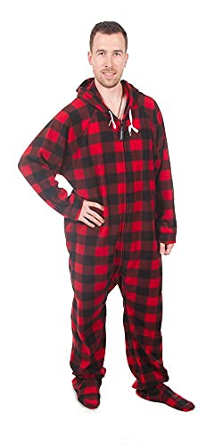 Image of Forever Lazy Footed Adult Onesies, One-Piece Pajama Jumpsuits for Men and Women, Unisex. with Detachable Feet.